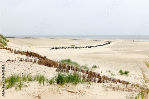 Dunes  beach and see on the Dutch Wadden island of Ameland  near Hollum.