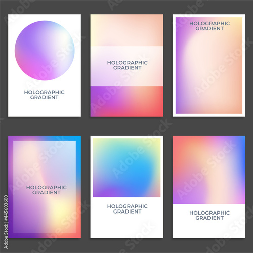 Holographic gradient background set with hologram cover