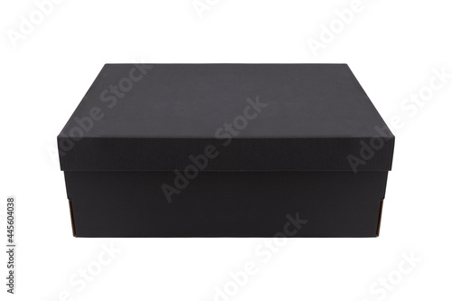 Black shoe box isolated on white background