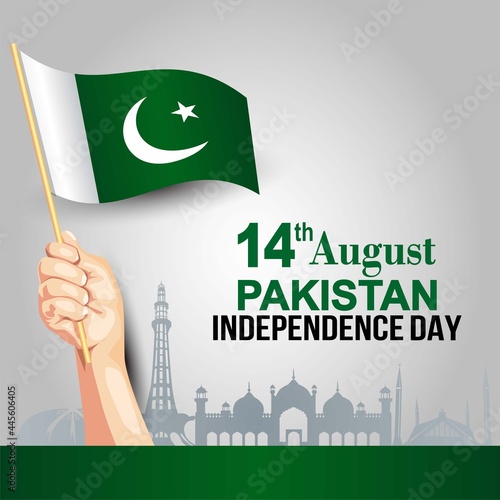 happy independence day Pakistan 15th august. vector illustration design. greeting card.