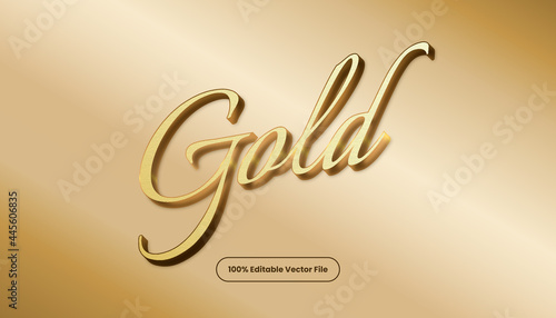 Gold text effect vector. Editable elegant and rich text style.