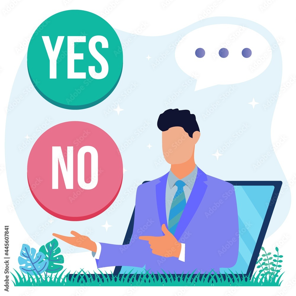 Illustration vector graphic cartoon character of decision-making Illustration vector graphic cartoon character of decision-making