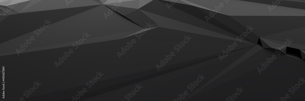 black low poly background banner