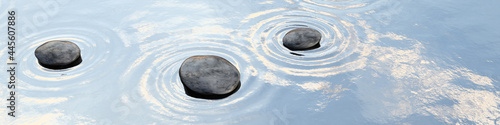 Canvas Print pebbles in the clear ocean water background