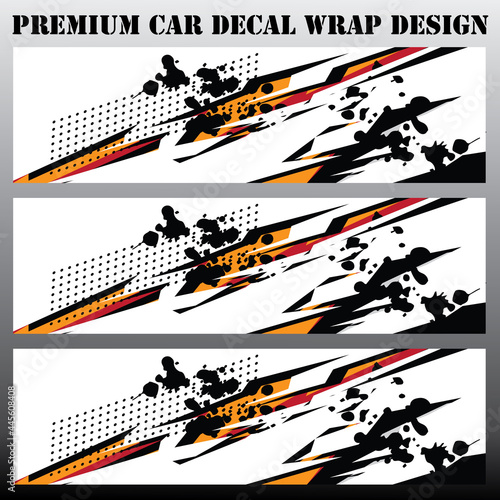 sport car decal wrap design vector