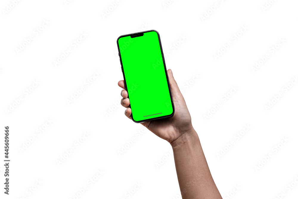 Smartphone frameless mockup. Studio shot of green screen smartphone with blank screen for Infographic Global Business web site design app, Content for technology - include clipping pat. Smartphone frameless mockup. Studio shot of green screen smartphone with blank screen for Infographic Global Business web site design app, Content for technology - include clipping pat.