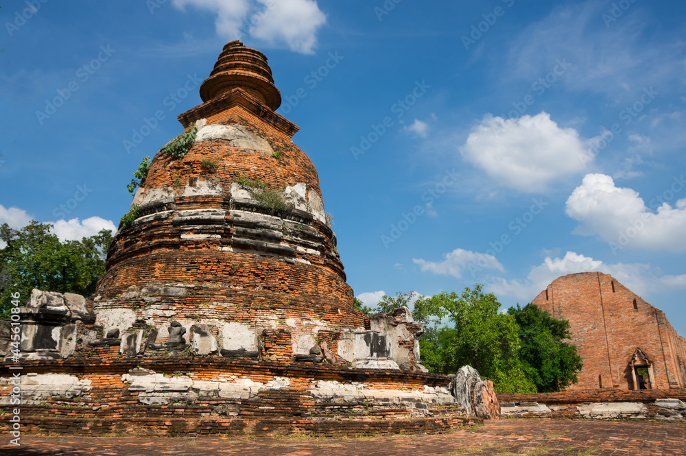 Ancient pagoda in  Buddhist temple.