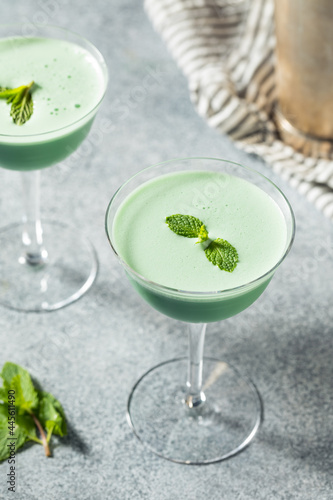 Boozy Refreshing Green Grasshopper Cocktail