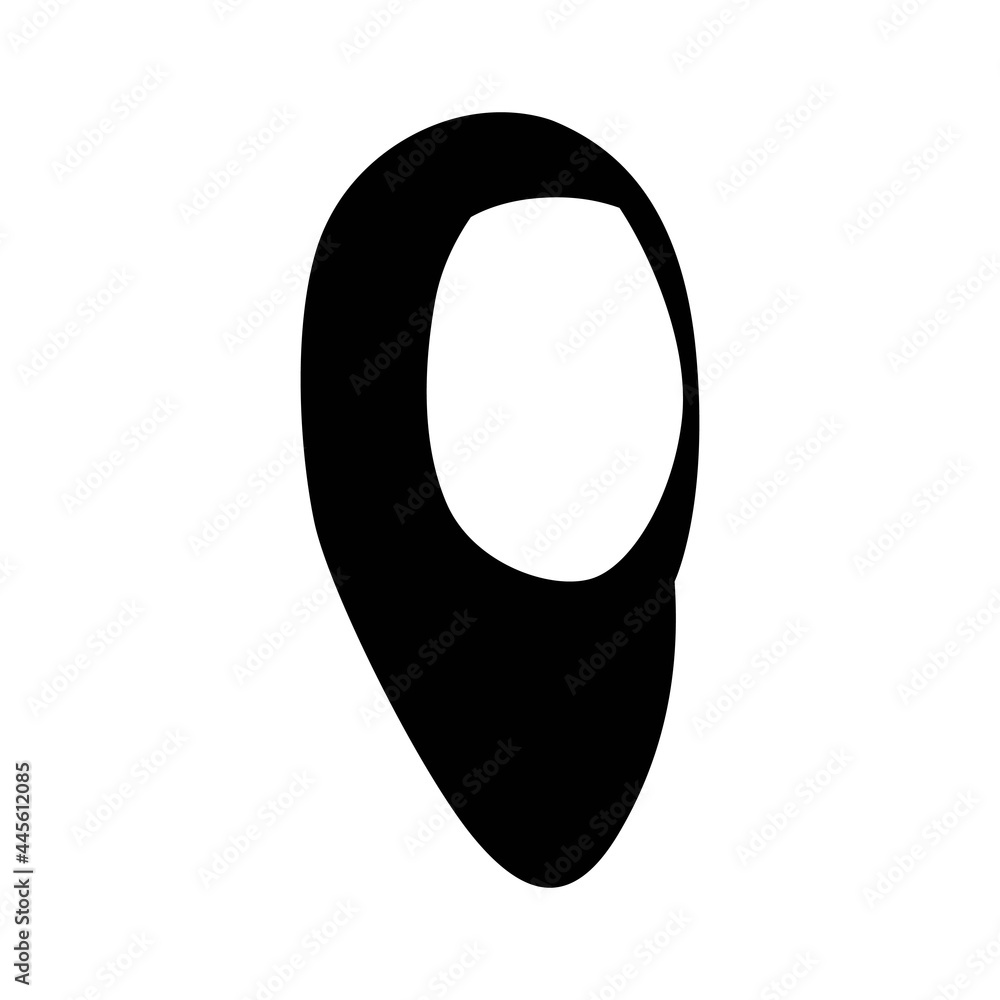 Hijab Icon Symbol Logo Illustration Template. Black and White, Simple, Isolated Hijab Icon Symbol Logo Illustration Template. Black and White, Simple, Isolated
