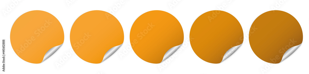 set of different colored round gold sticker banners on white background
set of different colored round gold sticker banners on white background