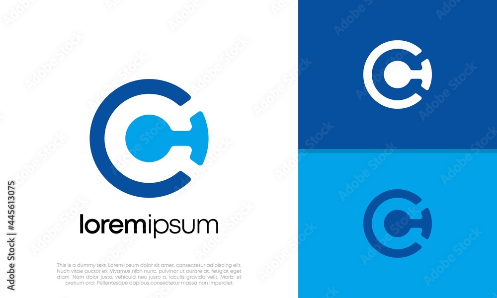 Abstract Initial logo vector. Initials C logo design. Innovative high tech logo template