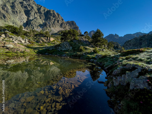 Fototapeta Naklejka Na Ścianę i Meble -  One of the Arriel Lakes, Aragon Pyrenees, Respomuso Valley, Tena Valley, Huesca Province, Aragon, Spain