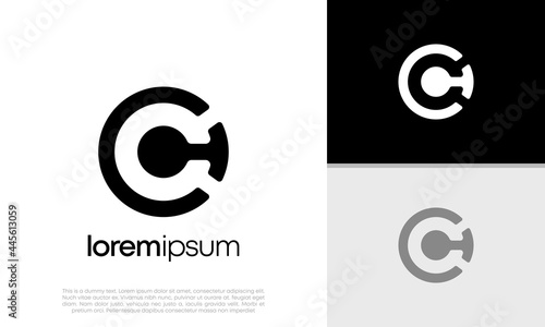 Abstract Initial logo vector. Initials C logo design. Innovative high tech logo template