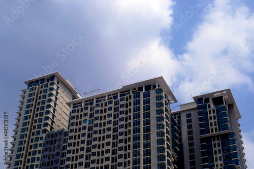 the background of an apartment building on a sunny day 