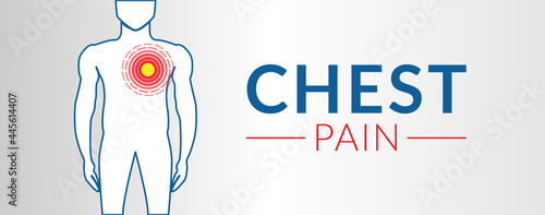 Chest or Hearth Pain Banner Illustration