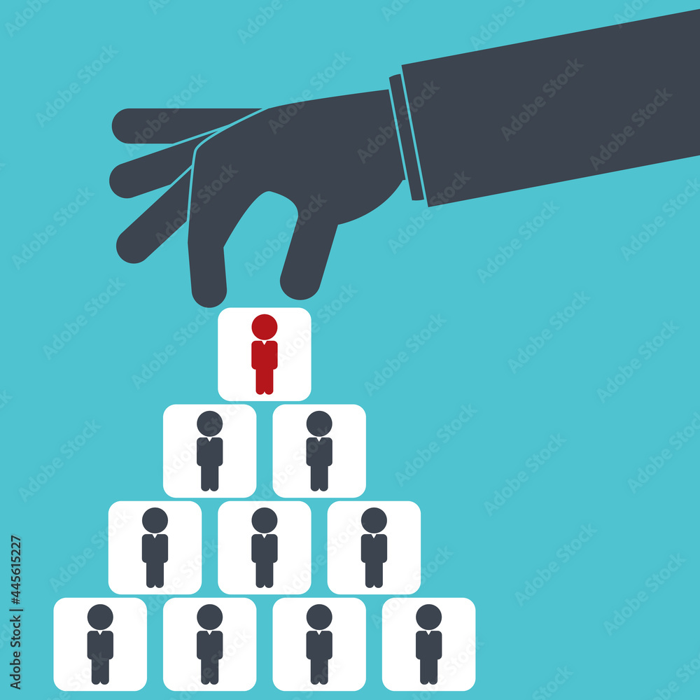 Chosen one - human resources concept. Vector illustration. Chosen one - human resources concept. Vector illustration.