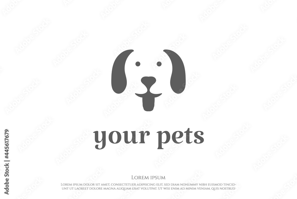 Simple Minimalist Cute Dog Puppy Face Logo Design Vector Simple Minimalist Cute Dog Puppy Face Logo Design Vector