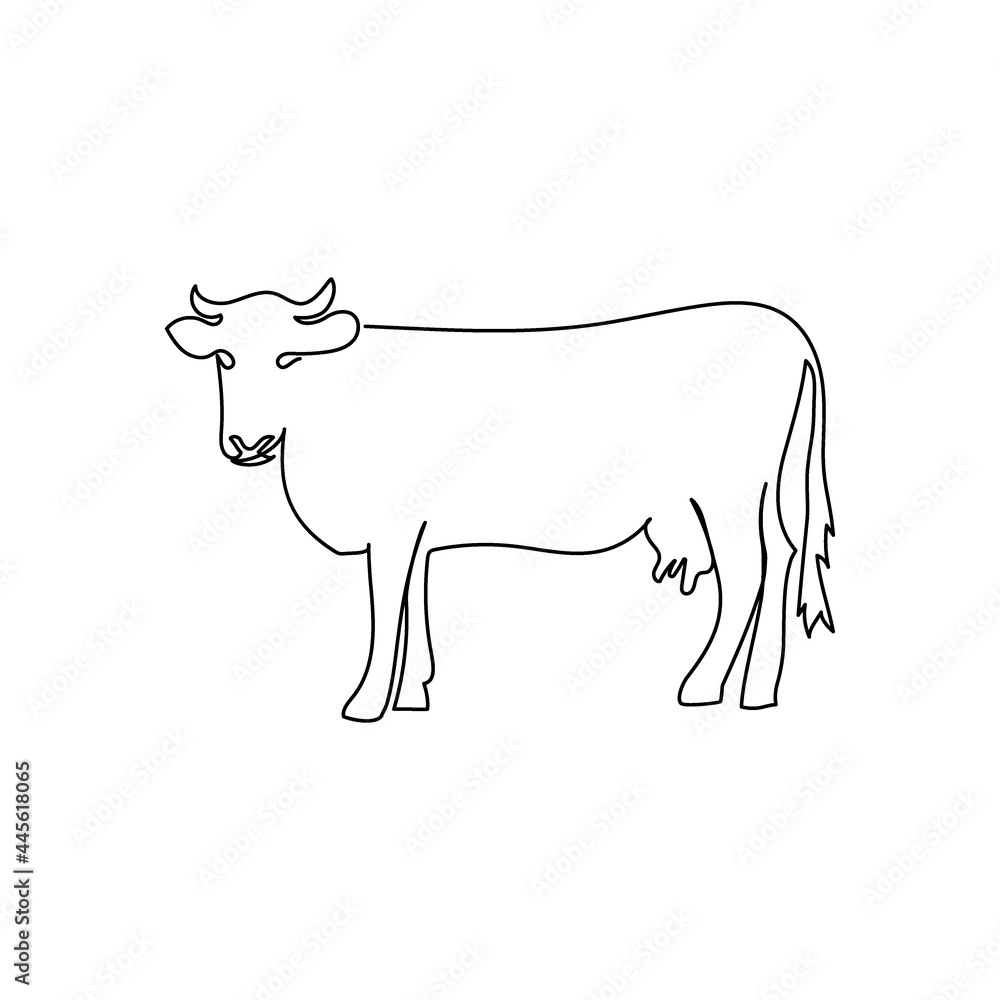 Cow one line art of horse. Continuous line drawing of livestock, domestic animal. Cow one line art of horse. Continuous line drawing of livestock, domestic animal.