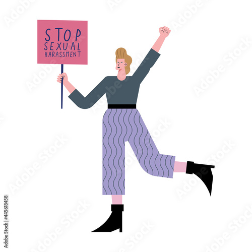 girl protesting sexual harassment