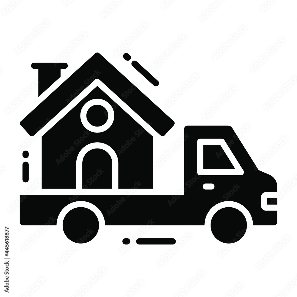 moving house trendy icon, flat style isolated on white background. Symbol for your web site design, logo, app, UI. moving house trendy icon, flat style isolated on white background. Symbol for your web site design, logo, app, UI.