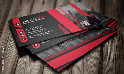 Creative Business card with the photo of city Premium EPS