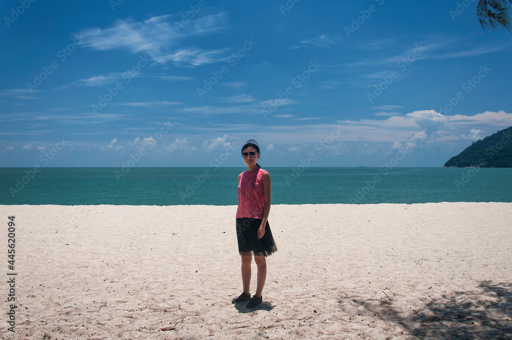 chinese woman on a beach in penang malaysia chinese woman on a beach in penang malaysia