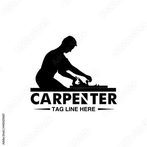 wood shavings  manual classic carpenter and property Illustration vector graphic logo design  
