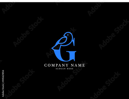 Letter g bird logo, Unique  GLetter bird logo Icon Vector Image For Business photo