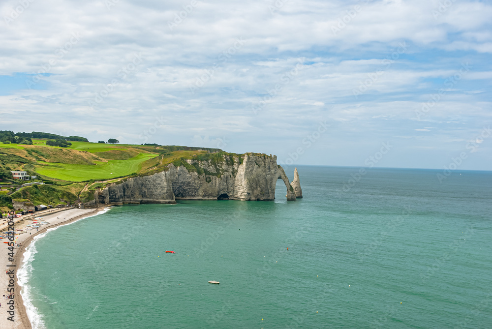 Beautiful views of the cliffs of Étretat, Normandy. France.