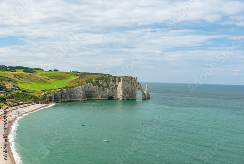 Beautiful views of the cliffs of   tretat  Normandy. France.