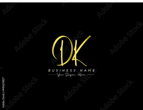 Letter dk logo, Signature DK, dk dk Letter logo Icon Vector Golden Image For Business
