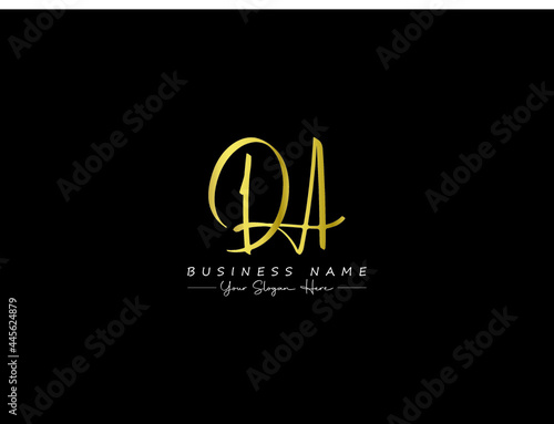 Letter da logo, Signature DA, da da Letter logo Icon Vector Golden Image For Business photo