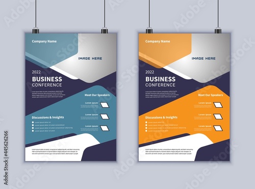 Creative business flyer template vector design. Digital marketing agency flyer design. 2 page brochure design template. Modern flyer design template.