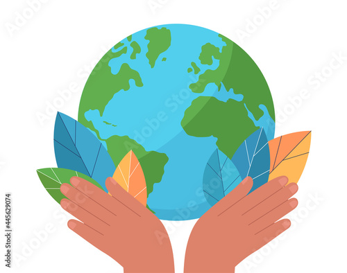 Save the Earth ecology vector colorful illustration