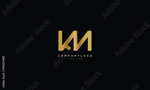 KM MK K AND M Abstract initial monogram letter alphabet logo design