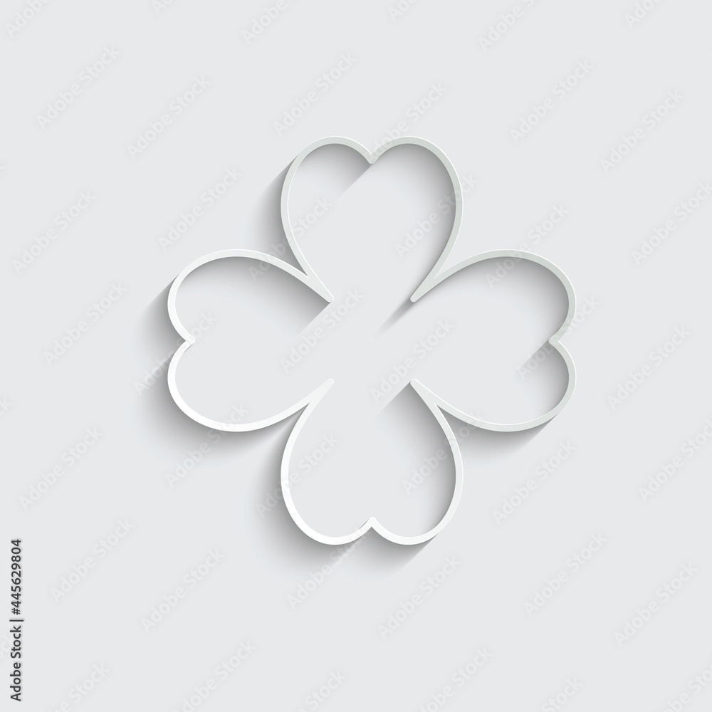 paper Clover with four leaves - vector Icon paper Clover with four leaves - vector Icon