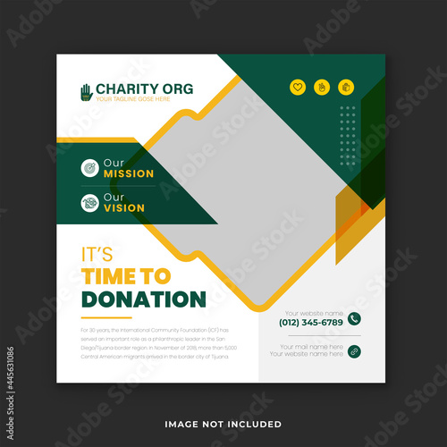 Charity & Donation Instagram templates. Charity fundraiser Social media post template.