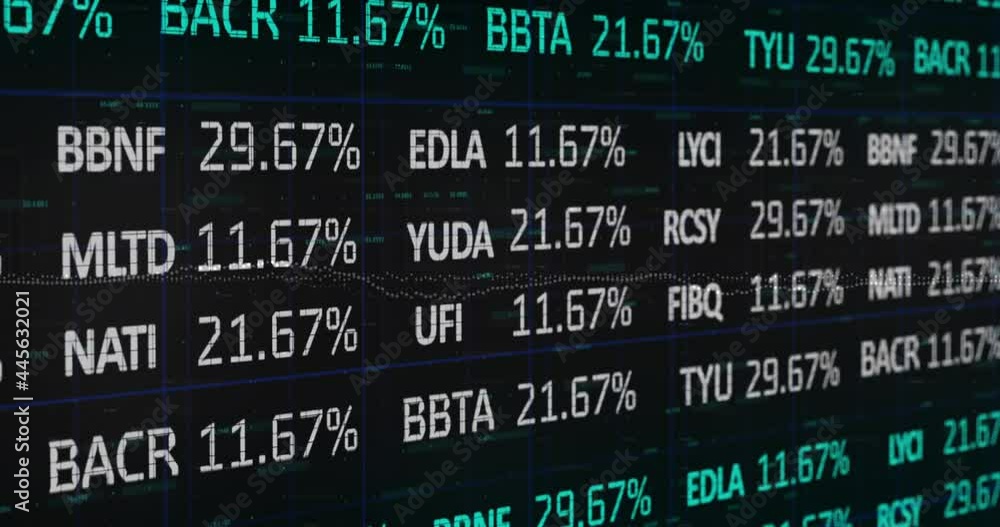 Animation of financial data processing and statistics recording Animation of financial data processing and statistics recording