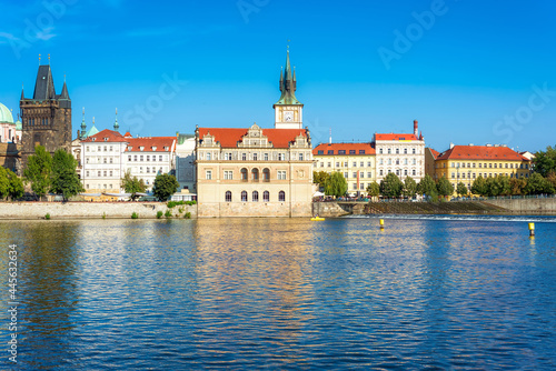 Bedrich Smeatana museum on the right bank of the river Vltava. Old Town of Prague, Czech Republic