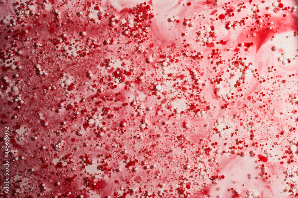 Red abstract background, paint bubbles, fluid liquid surface wallpaper Red abstract background, paint bubbles, fluid liquid surface wallpaper