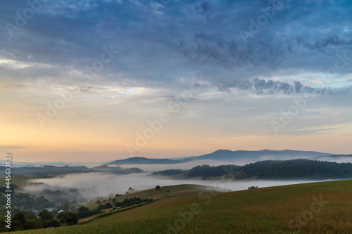 Morning fog under Vihorlat, Slovakia