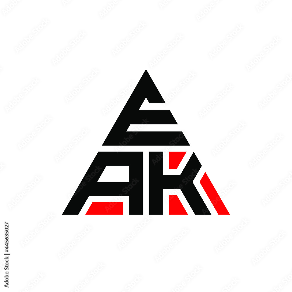 EAK triangle letter logo design with triangle shape. EAK triangle logo design monogram. EAK triangle vector logo template with red color. EAK triangular logo Simple, Elegant, and Luxurious Logo. EAK EAK triangle letter logo design with triangle shape. EAK triangle logo design monogram. EAK triangle vector logo template with red color. EAK triangular logo Simple, Elegant, and Luxurious Logo. EAK