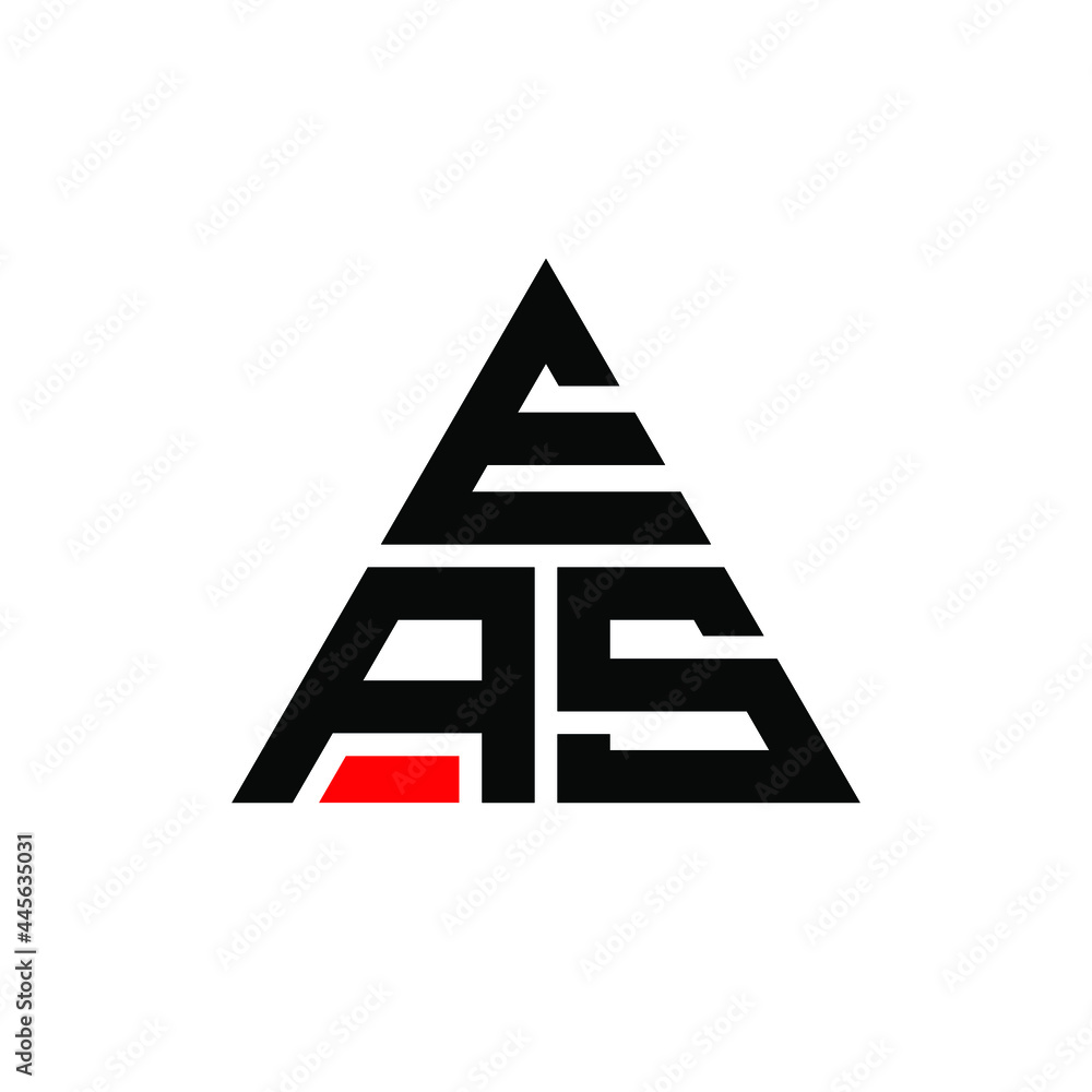 EAS triangle letter logo design with triangle shape. EAS triangle logo design monogram. EAS triangle vector logo template with red color. EAS triangular logo Simple, Elegant, and Luxurious Logo. EAS 