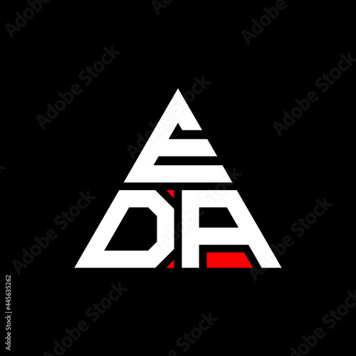 EDA triangle letter logo design with triangle shape. EDA triangle logo design monogram. EDA triangle vector logo template with red color. EDA triangular logo Simple, Elegant, and Luxurious Logo. EDA 