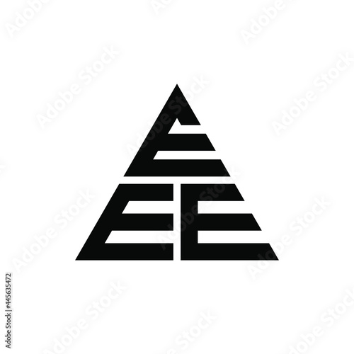 EEE triangle letter logo design with triangle shape. EEE triangle logo design monogram. EEE triangle vector logo template with red color. EEE triangular logo Simple, Elegant, and Luxurious Logo. EEE  photo