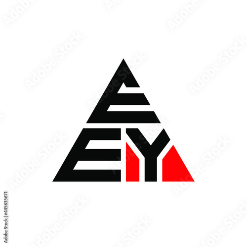 EEY triangle letter logo design with triangle shape. EEY triangle logo design monogram. EEY triangle vector logo template with red color. EEY triangular logo Simple  Elegant  and Luxurious Logo. EEY 