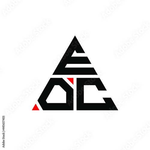 EOC triangle letter logo design with triangle shape. EOC triangle logo design monogram. EOC triangle vector logo template with red color. EOC triangular logo Simple, Elegant, and Luxurious Logo. EOC 