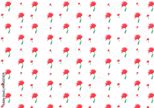 red flowers on white background