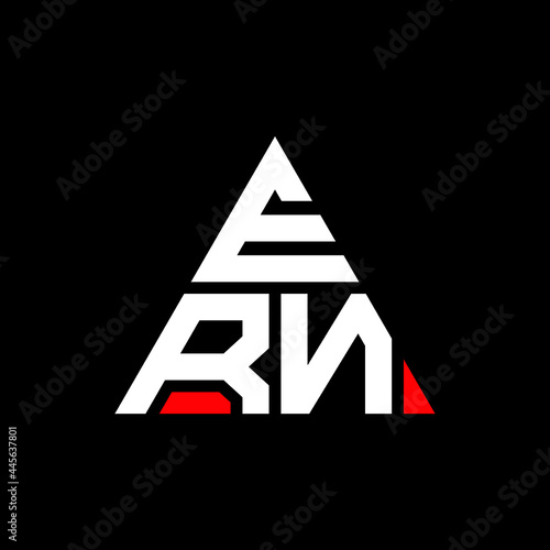 ERN triangle letter logo design with triangle shape. ERN triangle logo design monogram. ERN triangle vector logo template with red color. ERN triangular logo Simple, Elegant, and Luxurious Logo. ERN 