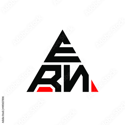 ERN triangle letter logo design with triangle shape. ERN triangle logo design monogram. ERN triangle vector logo template with red color. ERN triangular logo Simple, Elegant, and Luxurious Logo. ERN 